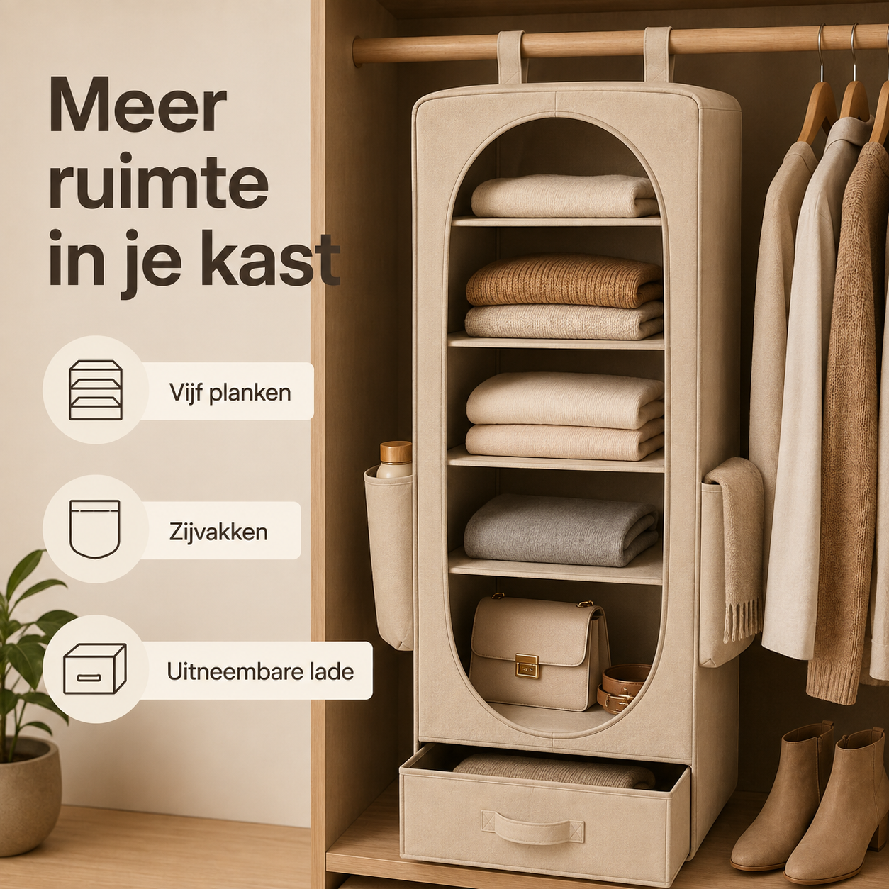 HaloHang Hanging Wardrobe Organizer
