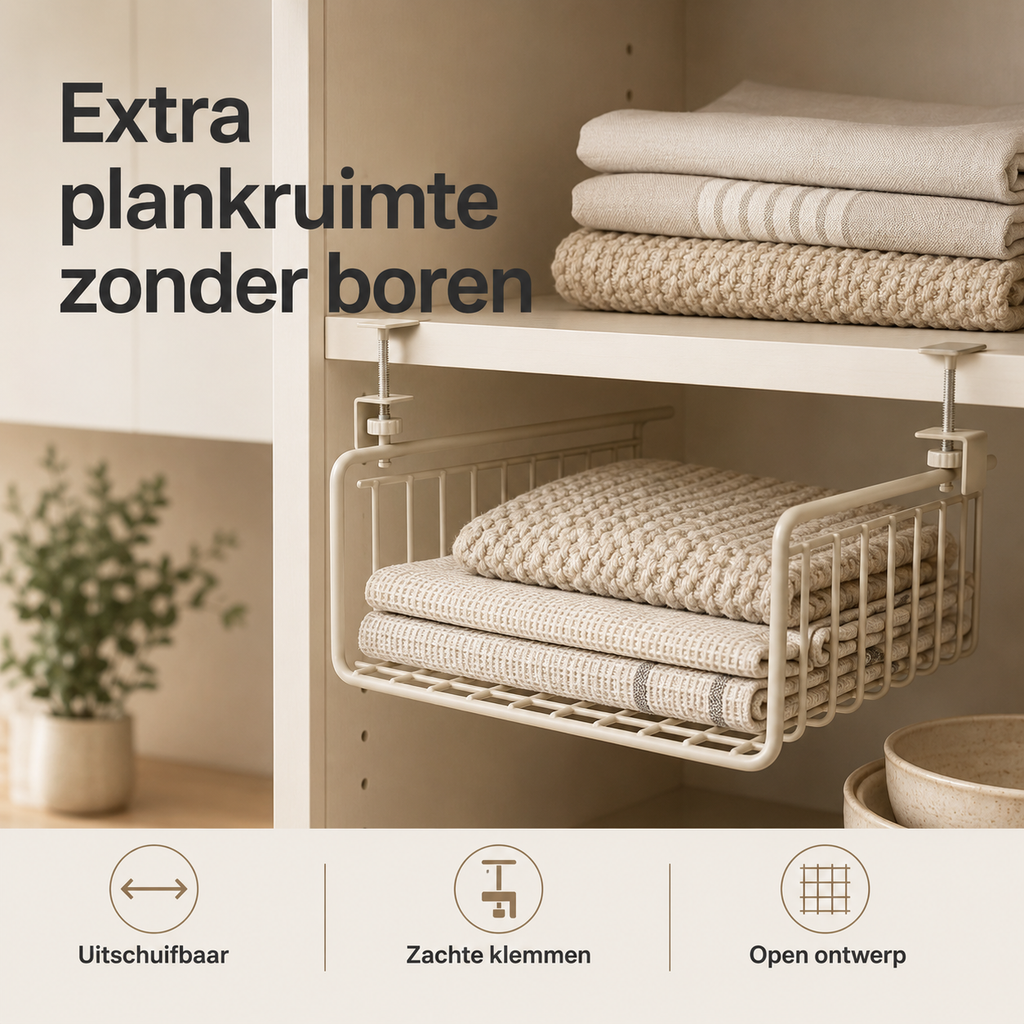 ShelfWing Expandable Under-Shelf Basket
