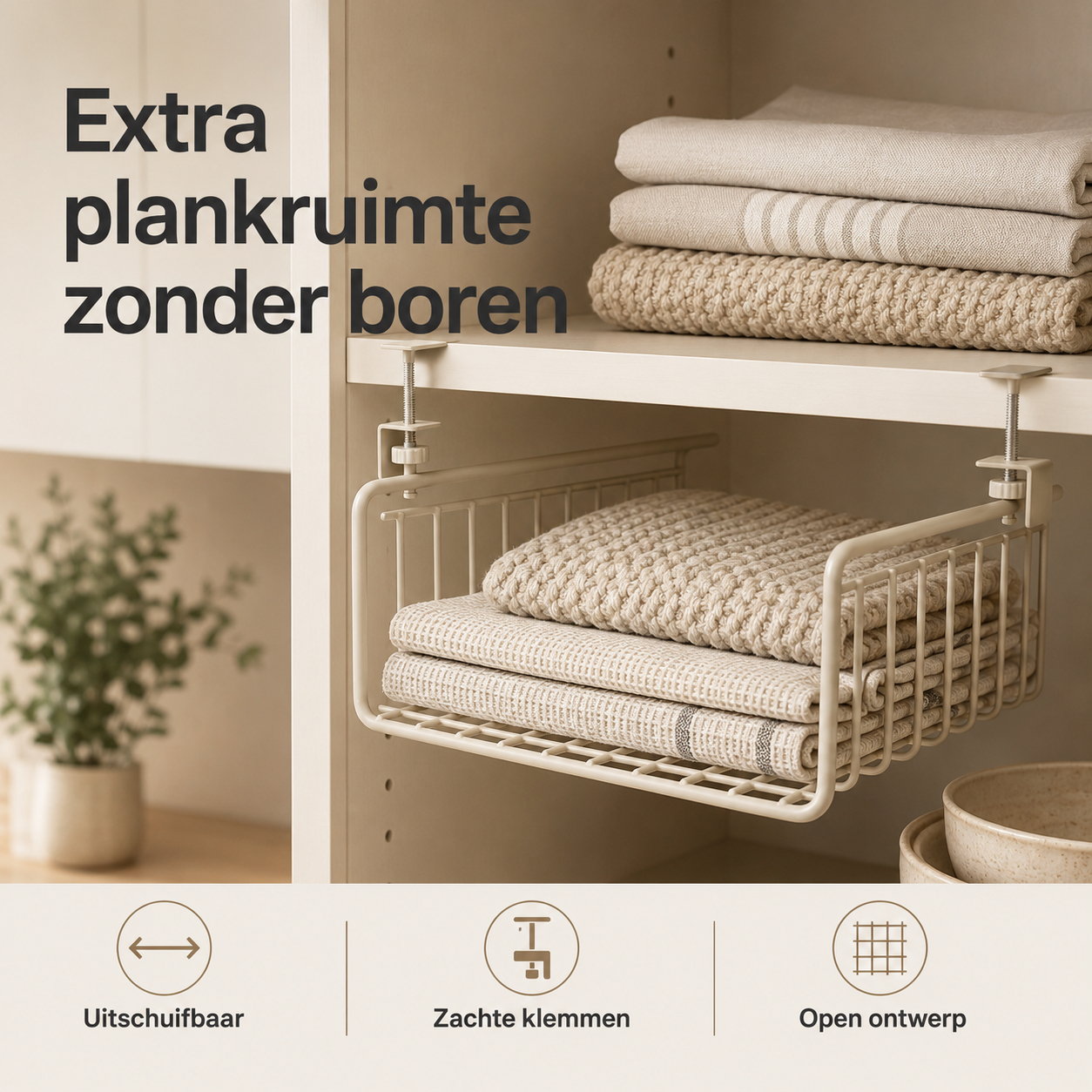 ShelfWing Expandable Under-Shelf Basket