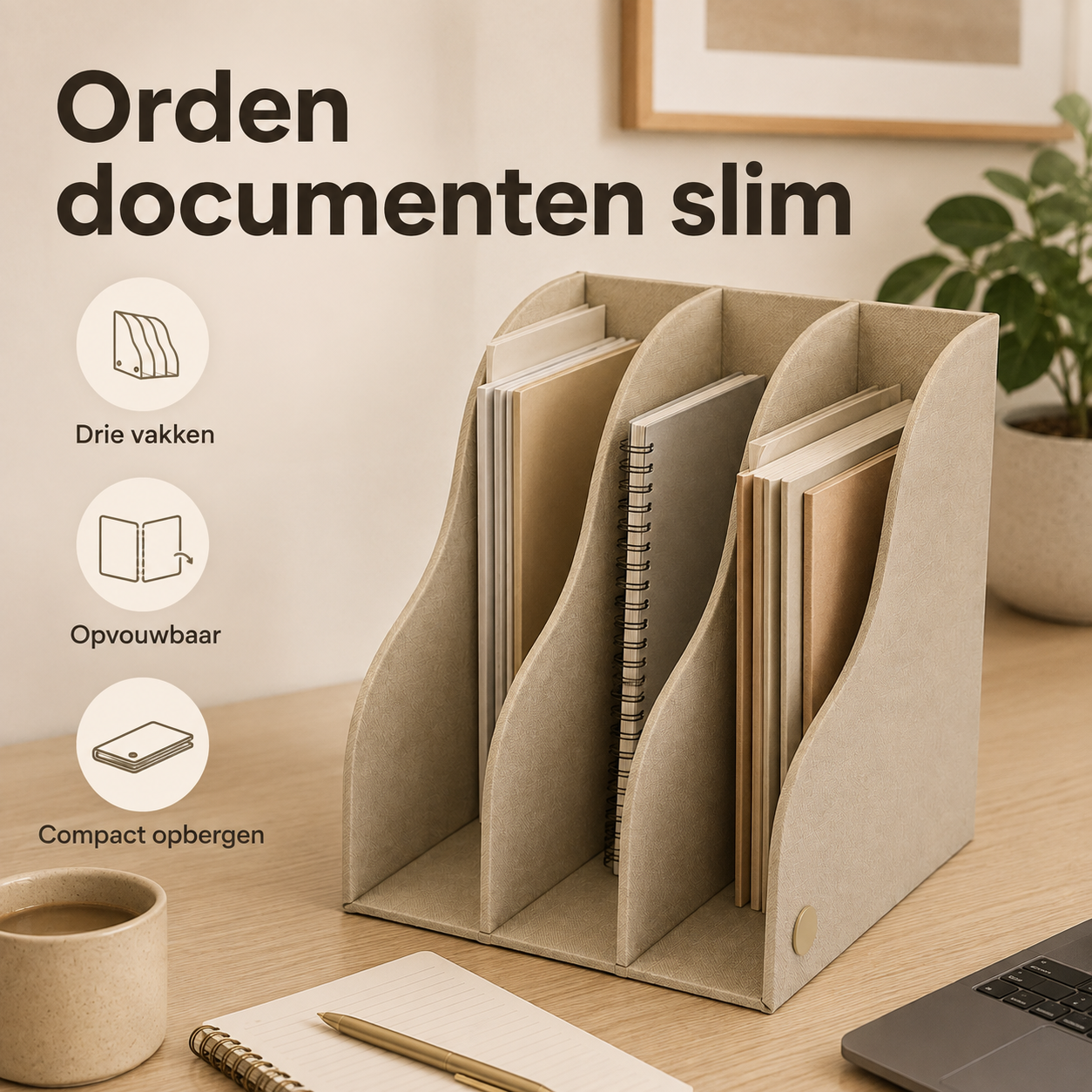 FoldFrame Folding Desktop File Holder