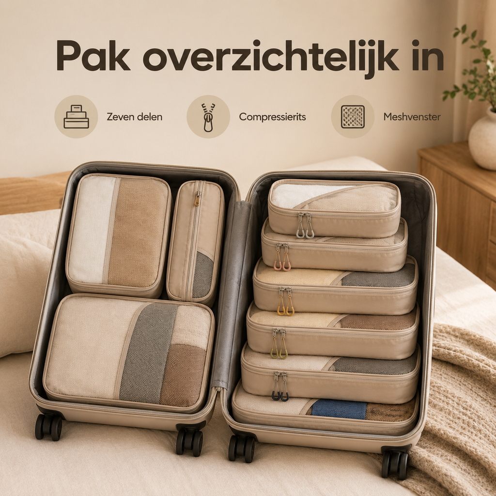 TidyCube Travel Organizer – 7 Piece Set