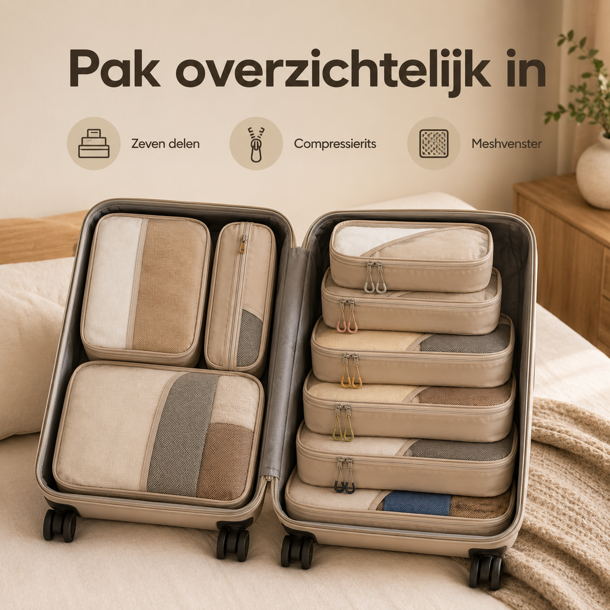 TidyCube Travel Organizer – 7 Piece Set