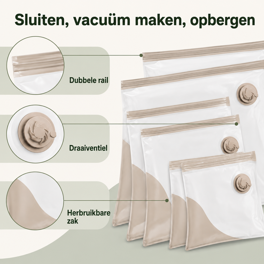 VelaVac Compression Bags – 8 Piece Set