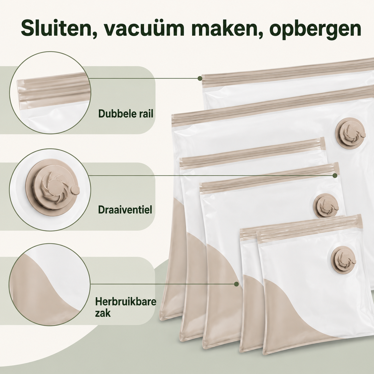 VelaVac Compression Bags – 8 Piece Set