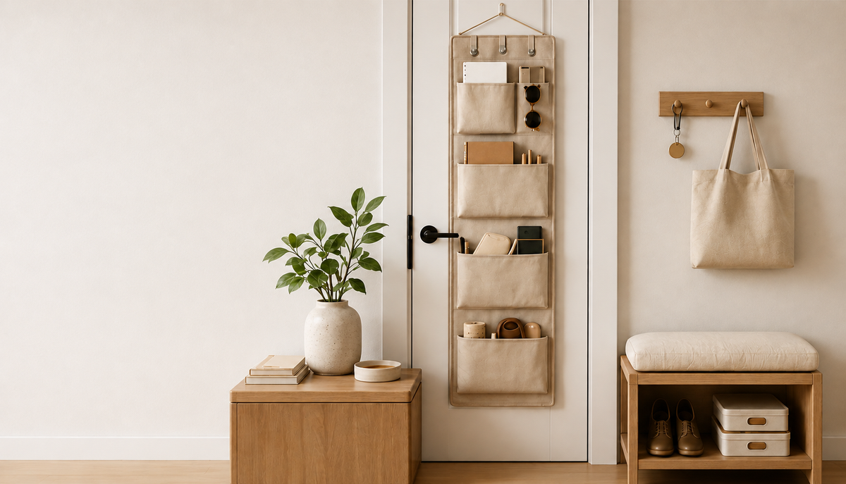 EntryLoop door organizer in a calm home entryway